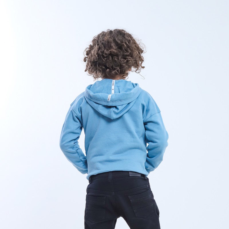 BEBO Boys' printed sweatshirt with hood and long sleeves_Cyan - Image 3
